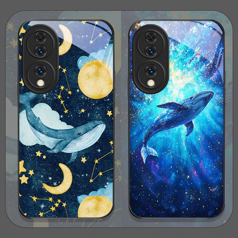 Huawei Nova 12 - Cartoon Starry Sky Blue Whale Printed