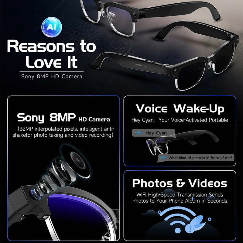 W630 HeyCyan AI Voice Wake-Up  - Smart Glasses Lens recension och pris